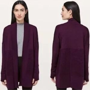 Lululemon Sit In Lotus Sweater Cardigan Wrap II Heathered Plum size 6